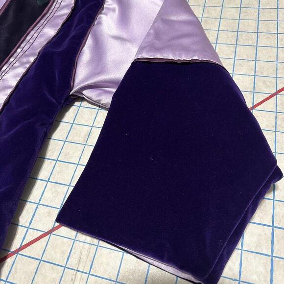 Handmade Purple Satin Floral Open Boho Jacket Opus 1 100% Cotton Hippie One Size - Picture 5 of 15